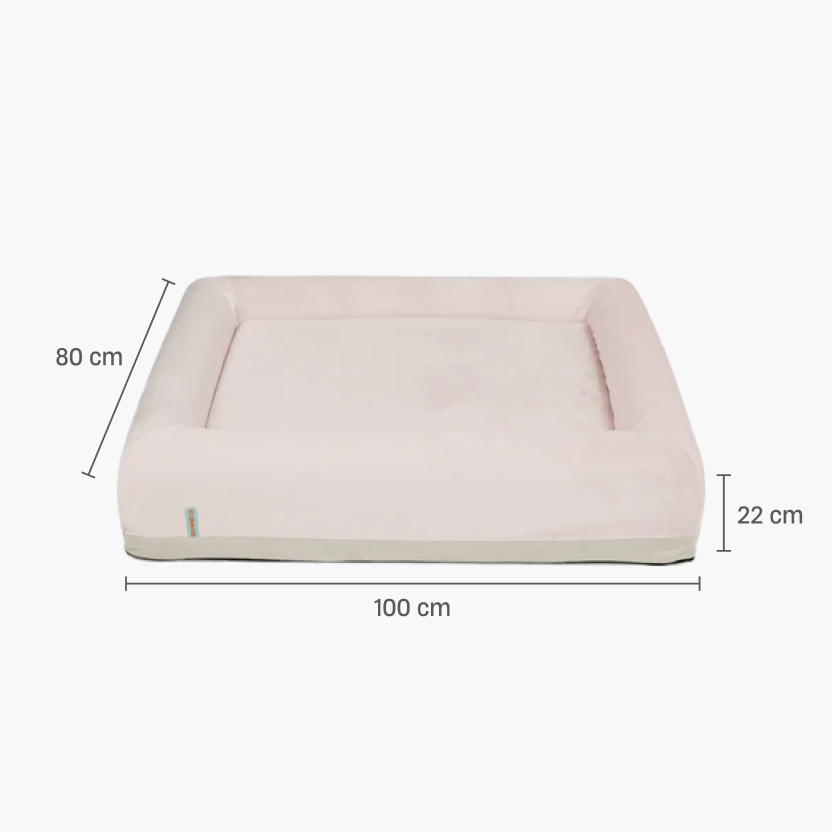 Premium Orthopedic Memory Foam Dog Bed - Pink (Medium)