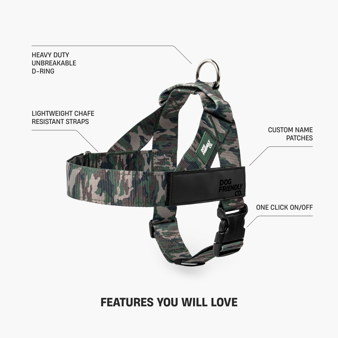 Dog Harness - Green Camo